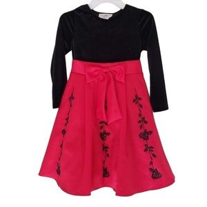 Rare Editions Girls Holiday Velvet Dress NWT